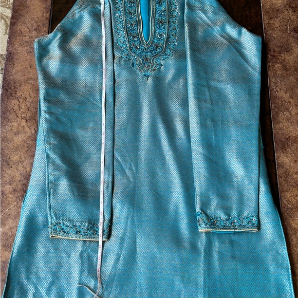 Men’s Indian Sherwani Blue - 2pc - Picture 5 of 5